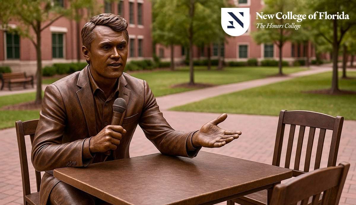 Charlie Kirk hedras med staty i Florida