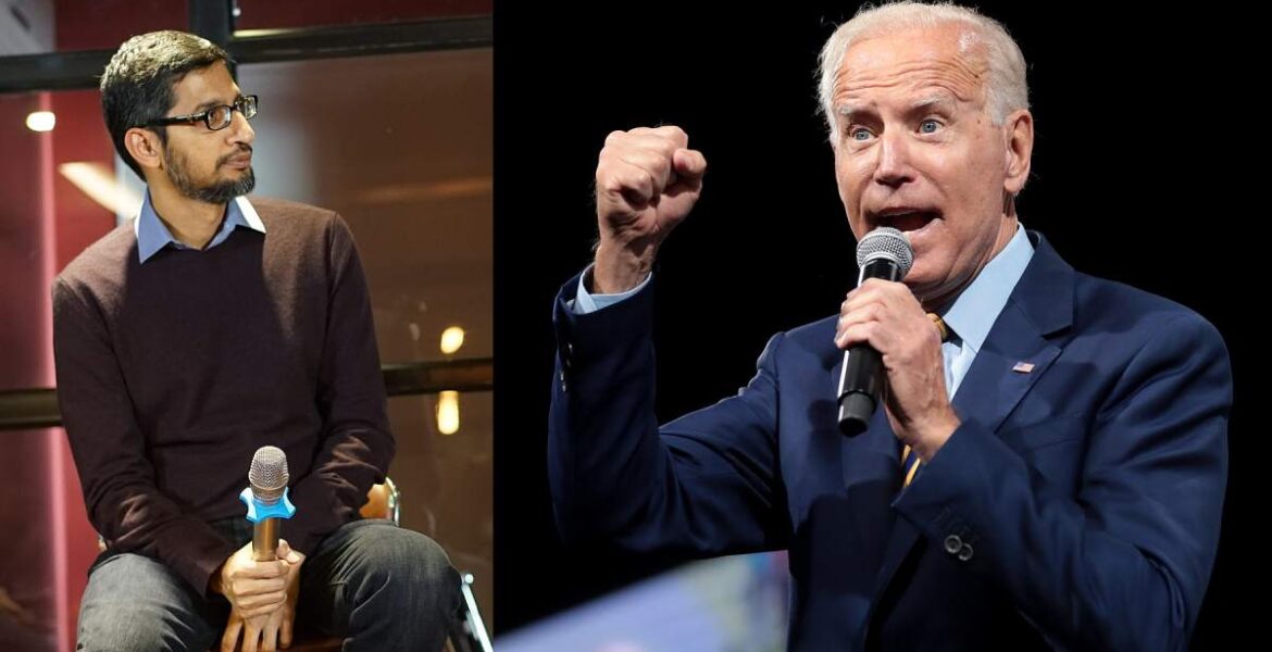 Googles VD (sedan 2015) Sundar Pichai och Joe Biden