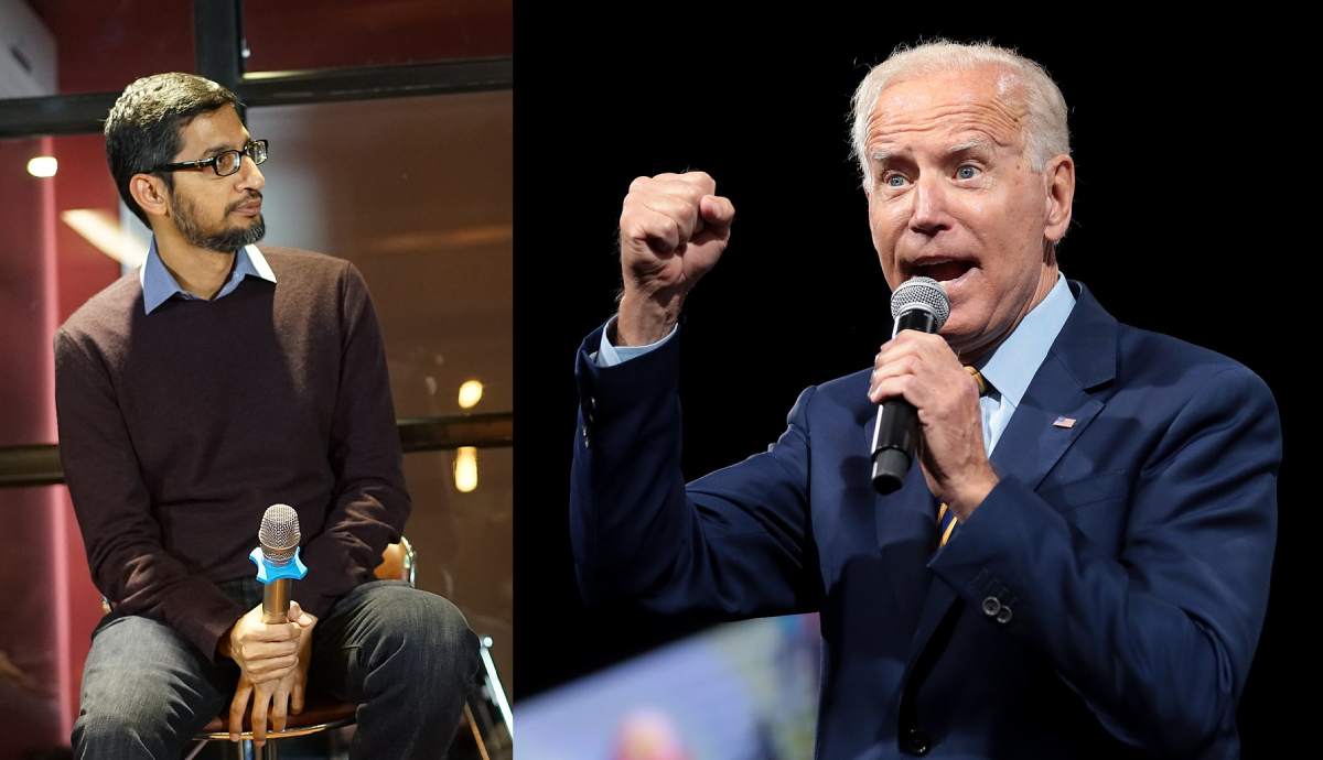 Googles VD (sedan 2015) Sundar Pichai och Joe Biden