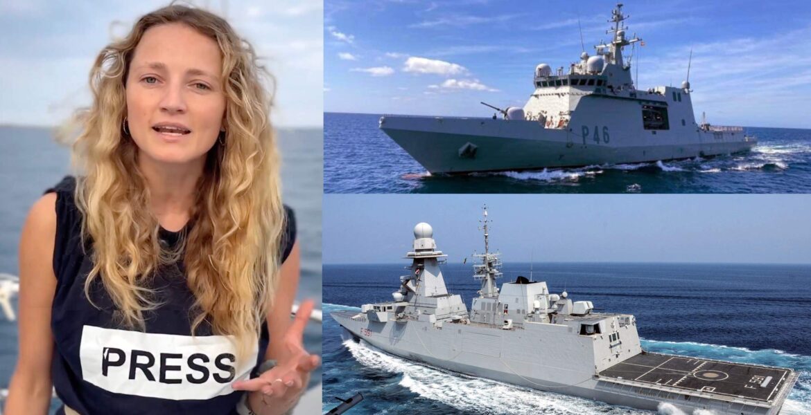 The journalist Mathilda Mallinson and two dispatched navy vessels, from Italy and Spain.