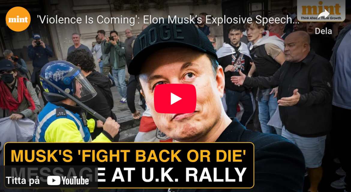 Elon Musk talade i London, 13 sep 2025