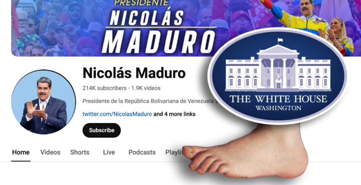 Nicolás Maduros Youtube bortsparkad av Vita Huset