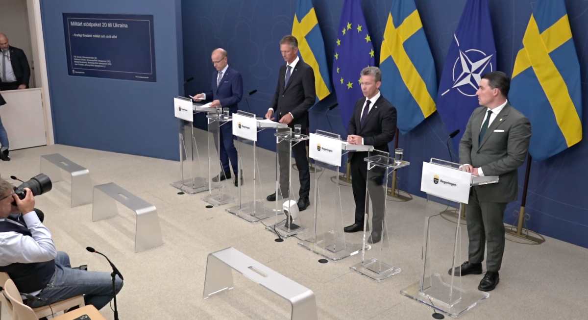 The Swedish Government has presented its 20th military support package to Ukraine