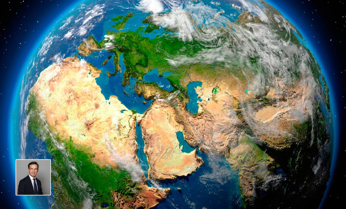 Ulf Kristersson och Sverige är mycket små i jämförelse med Globala Syds enorma areal och folkmängd