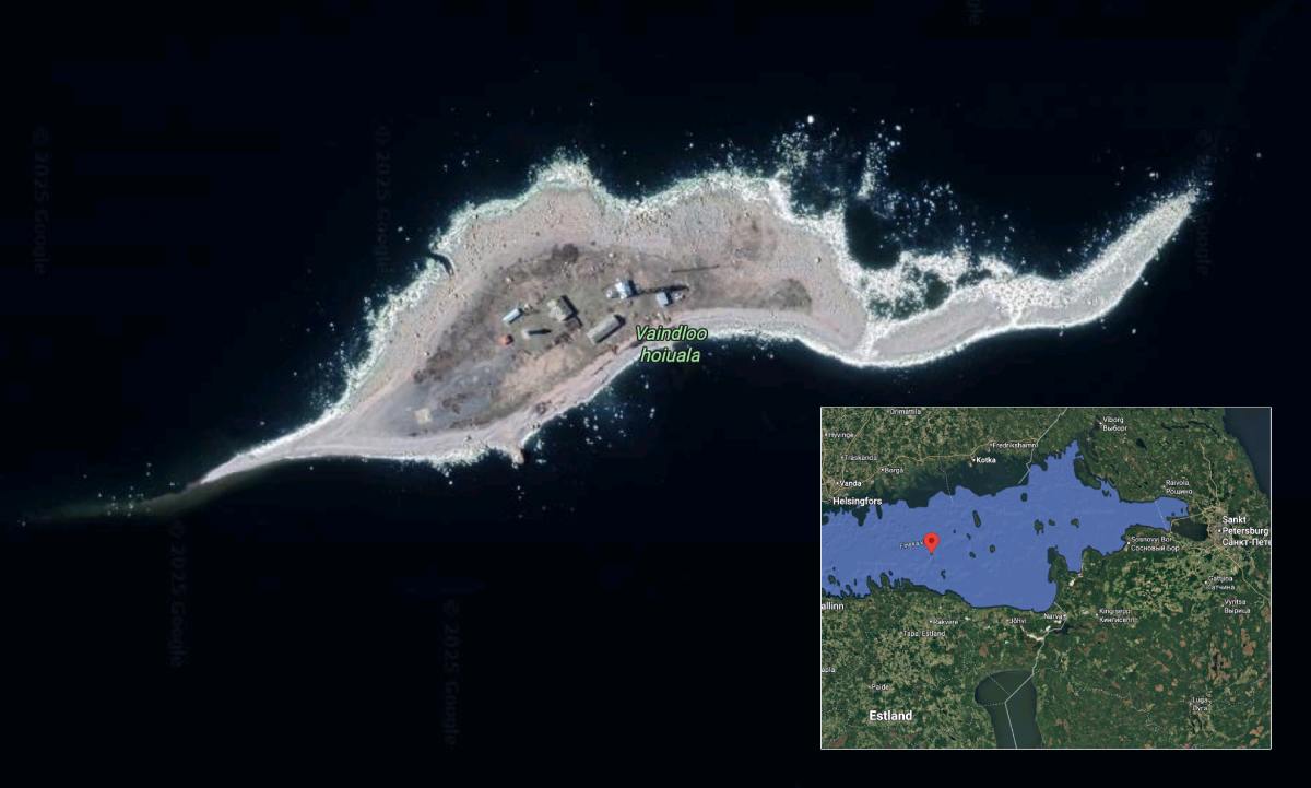 Den estniska ön Vaindloo (Stenskär)