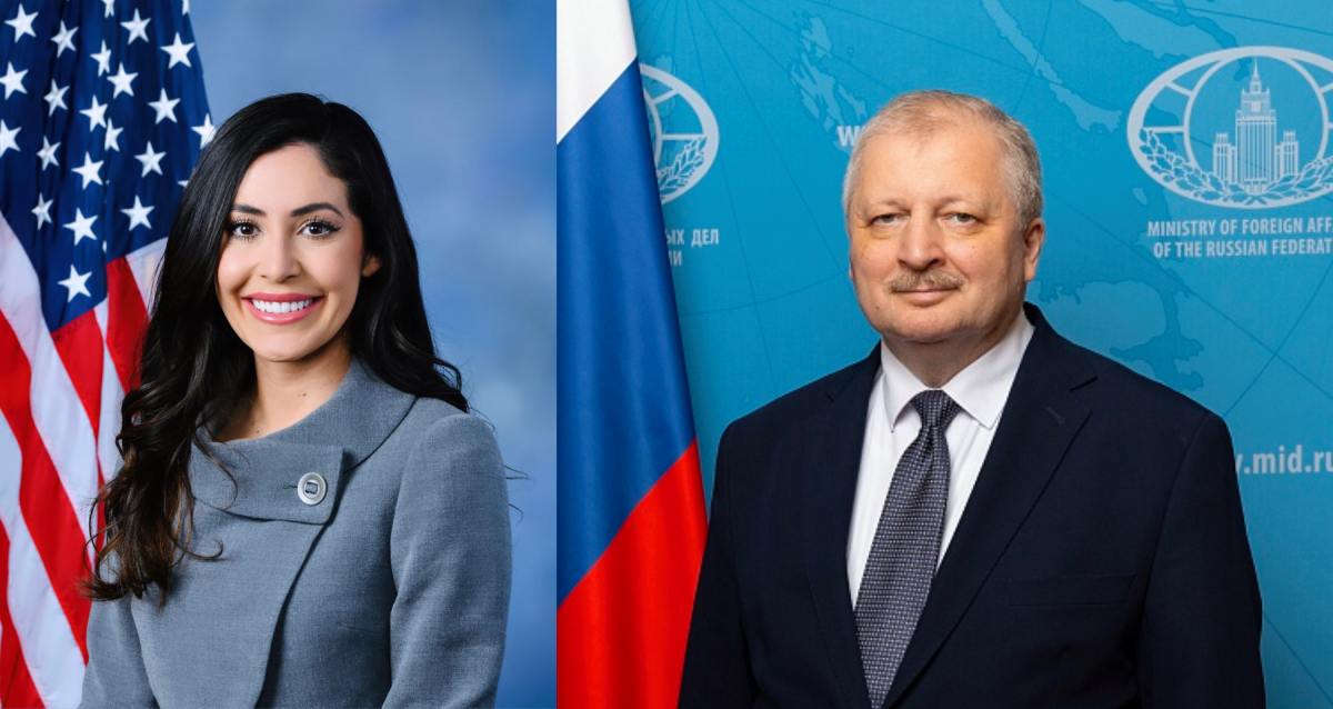 Anna Paulina-Luna (Vita Huset) och Aleksandr Darchiev, rysk ambassadör i USA