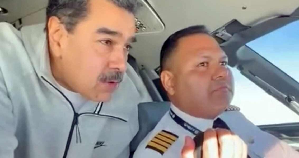 Nicolás Maduro och piloten Bitner Villegas
