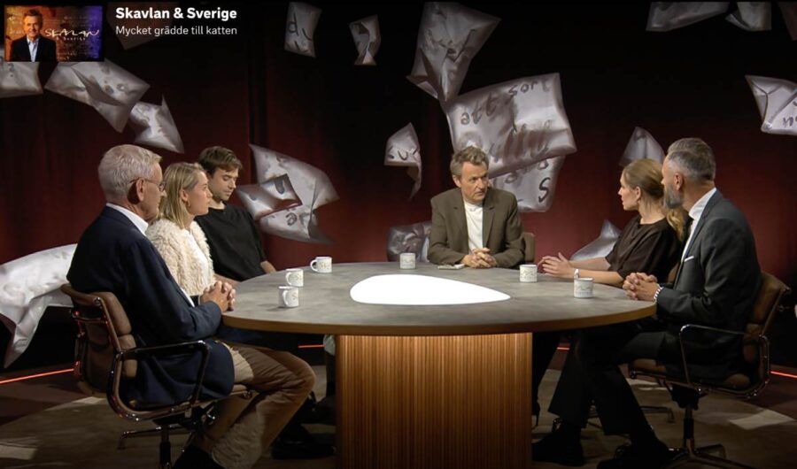Malin Ekman deltog på Skavlan i SVT.