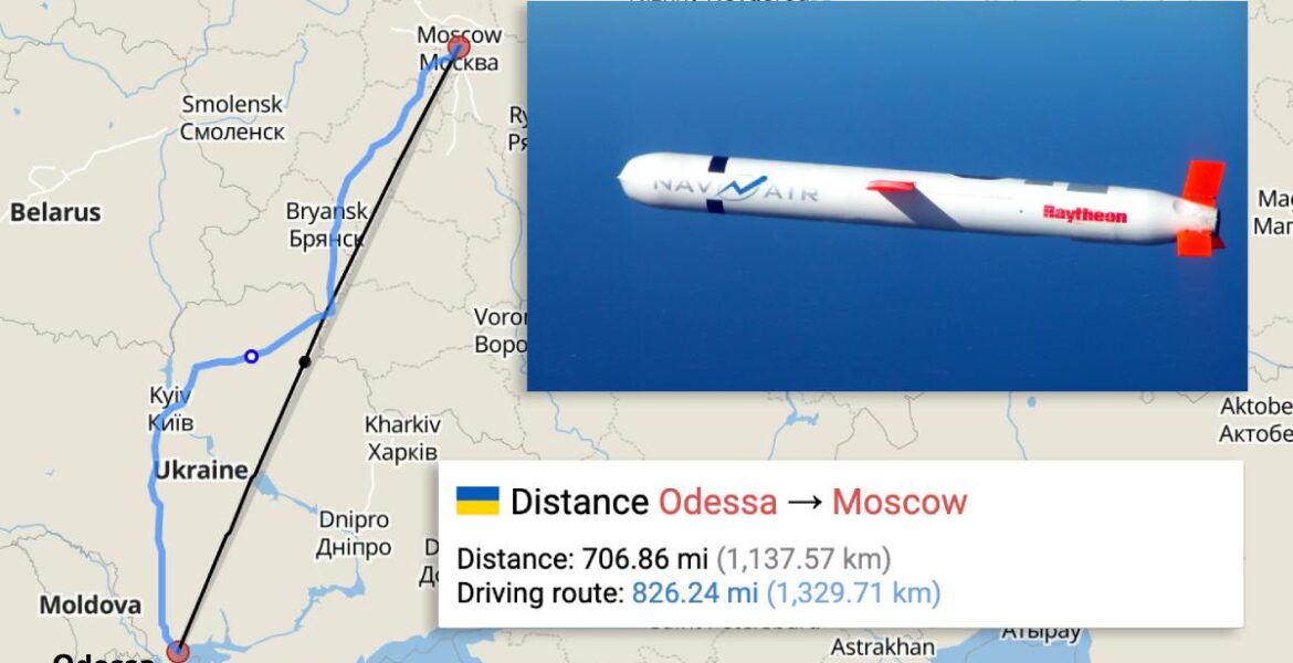 Amerikanska v i södra Ukraina Tomahawk-missiler kan enkelt nå till Moskva från Odessa