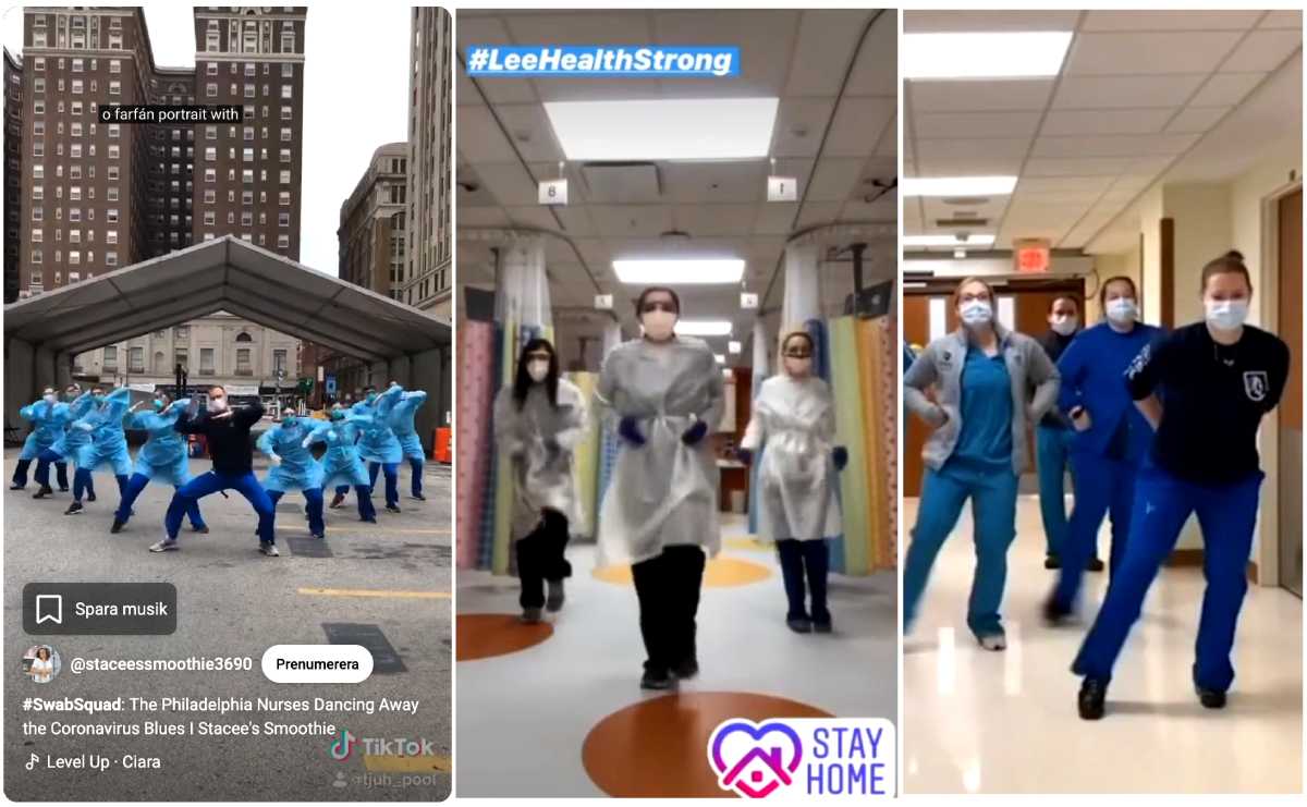 Dansande sjuksköterskor