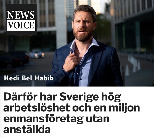 Artikel: Därför har Sverige hög arbetslöshet och en miljon enmansföretag utan anställda