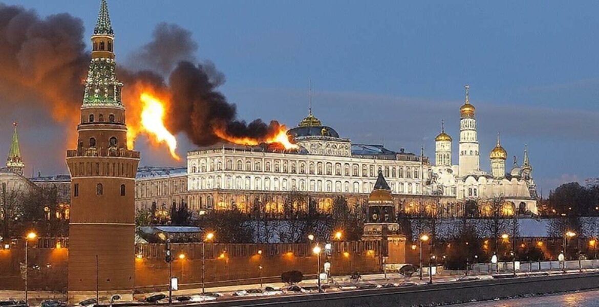 Fiktiva bränder i Kremlin, Moskva efter Tomahawk-attacker