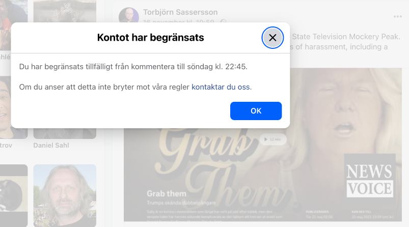 Facebook har begränsat NewsVoice, 20 nov 2025