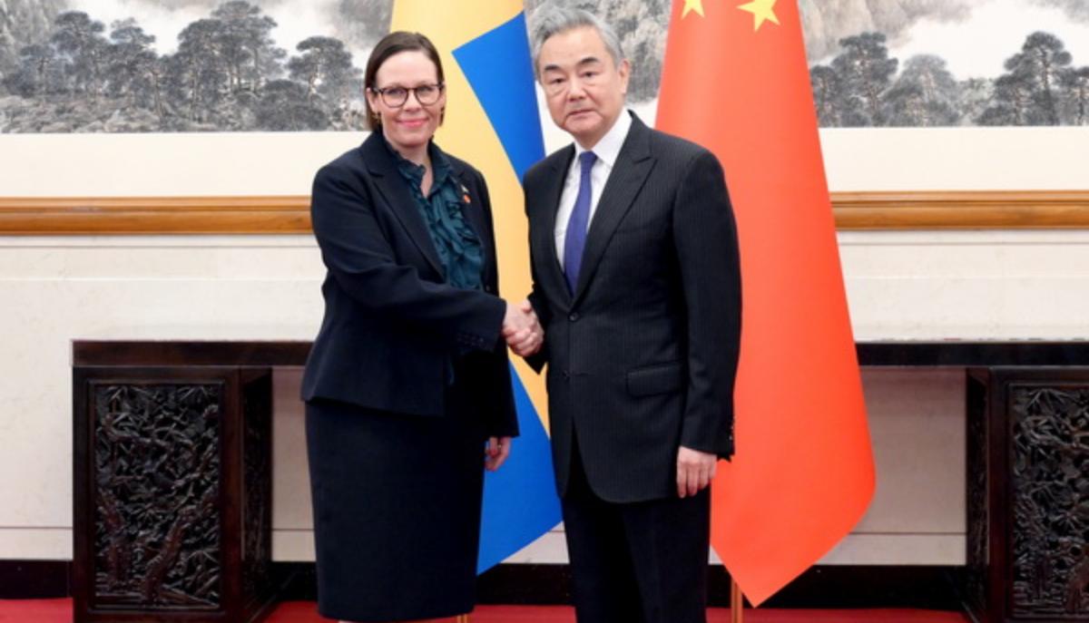 Utrikesminister Maria Malmer Stenergard och Kinas utrikesminister Wang