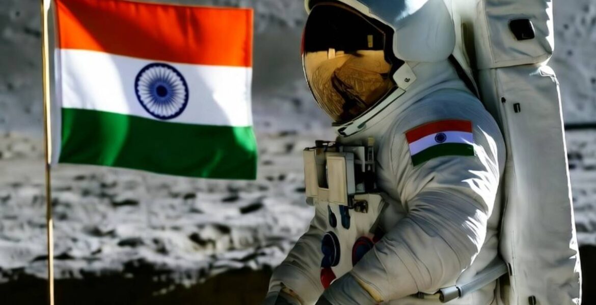 AI-image: Indian astronaut on the Moon