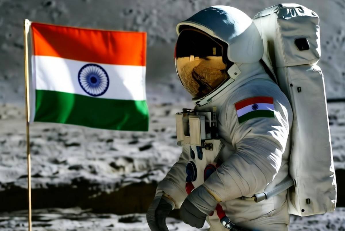 AI-image: Indian astronaut on the Moon