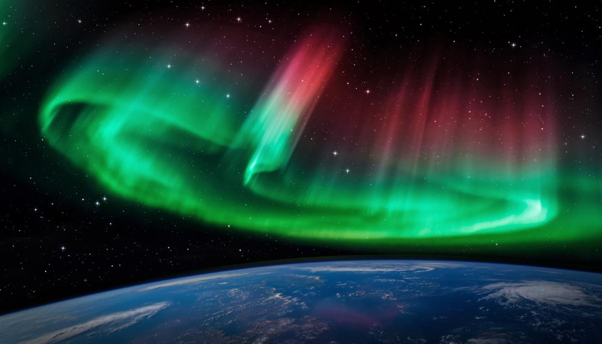 Solstorm och aurora borealis