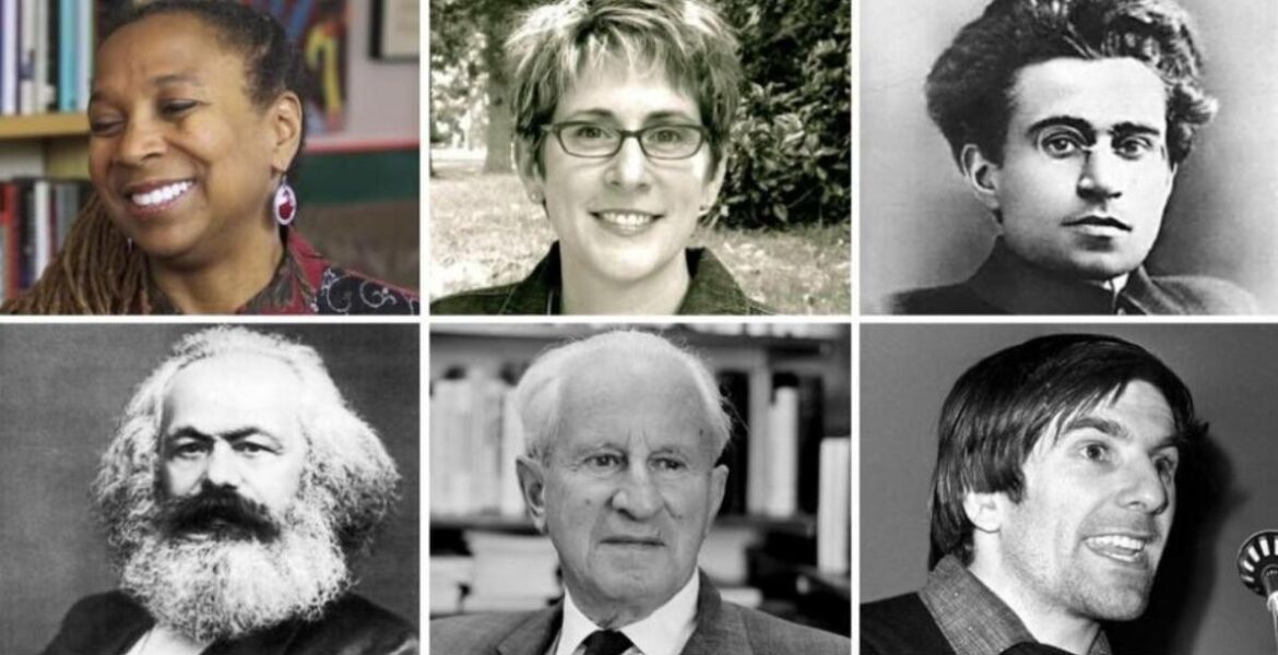 Kimberlé Crenshaw, Carol Hanisch, Antonio Gramsci, Karl Marx, Herbert Marcuse, Rudi Dutsohke | Foton: WIkimedia, Alchetron, NTB och TT | Montage: Världen Idag