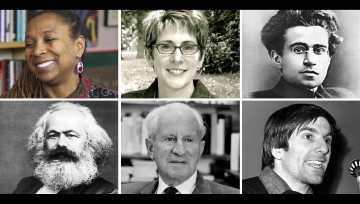 Kimberlé Crenshaw, Carol Hanisch, Antonio Gramsci, Karl Marx, Herbert Marcuse, Rudi Dutsohke | Foton: WIkimedia, Alchetron, NTB och TT | Montage: Världen Idag