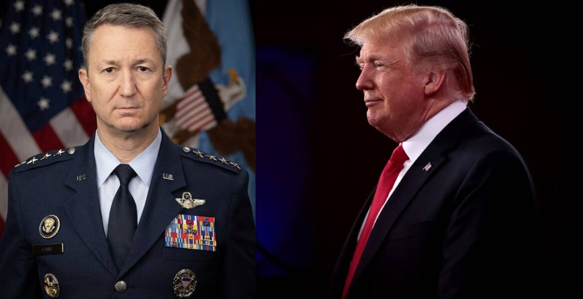General John Dan Caine och president Donald Trump