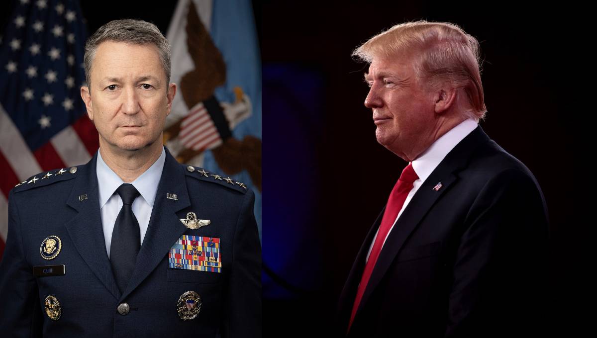 General John Dan Caine och president Donald Trump