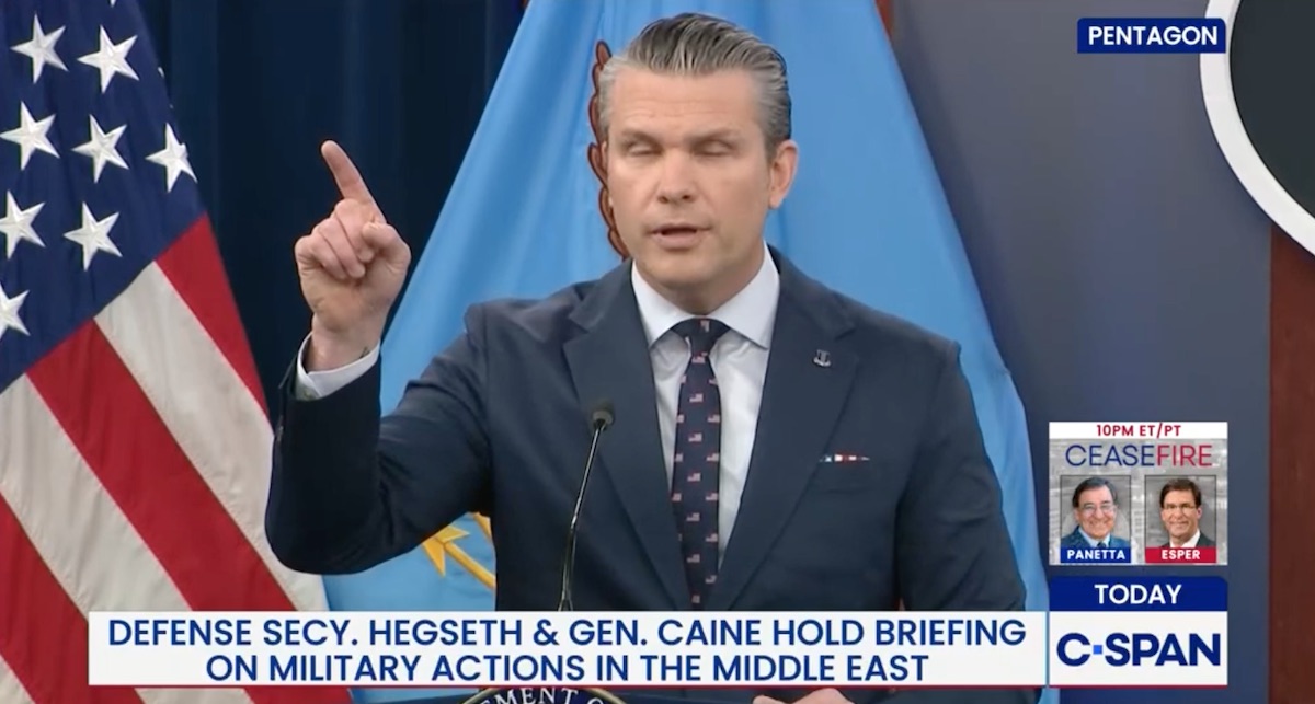 USA:s krigsminister Pete Hegseth | Foto: C Span