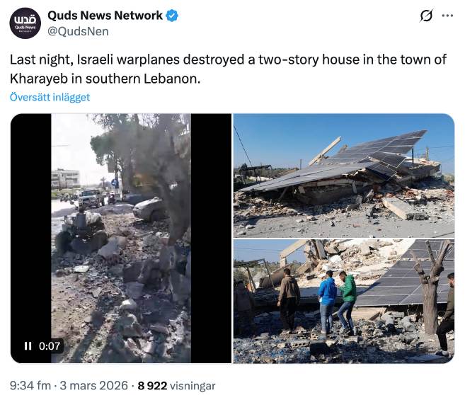 Kharayeb, Lebanon, 2 March 2026