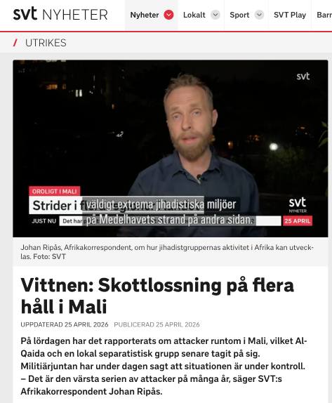 Johan Ripås är afrikakorrespondent på SVT