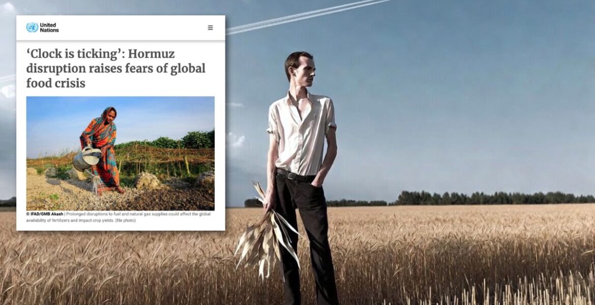 A gaunt farmer with a failed harvest