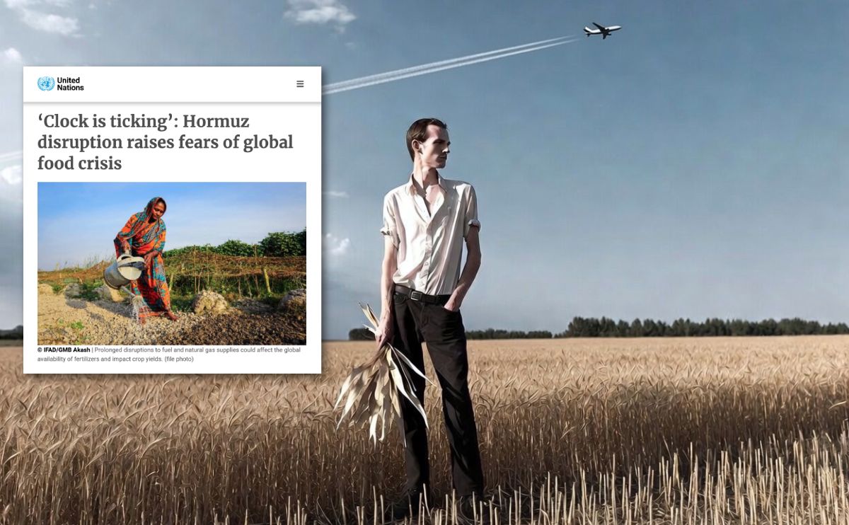 A gaunt farmer with a failed harvest