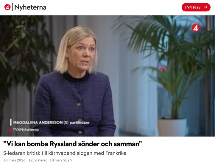 Magdalena Andersson: "Vi kan bomba Ryssland sönder och samman"