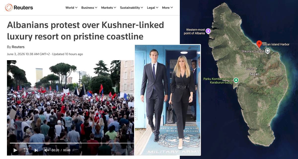 Sazan Island och Ivanka Trump med sin man Jared Kushner