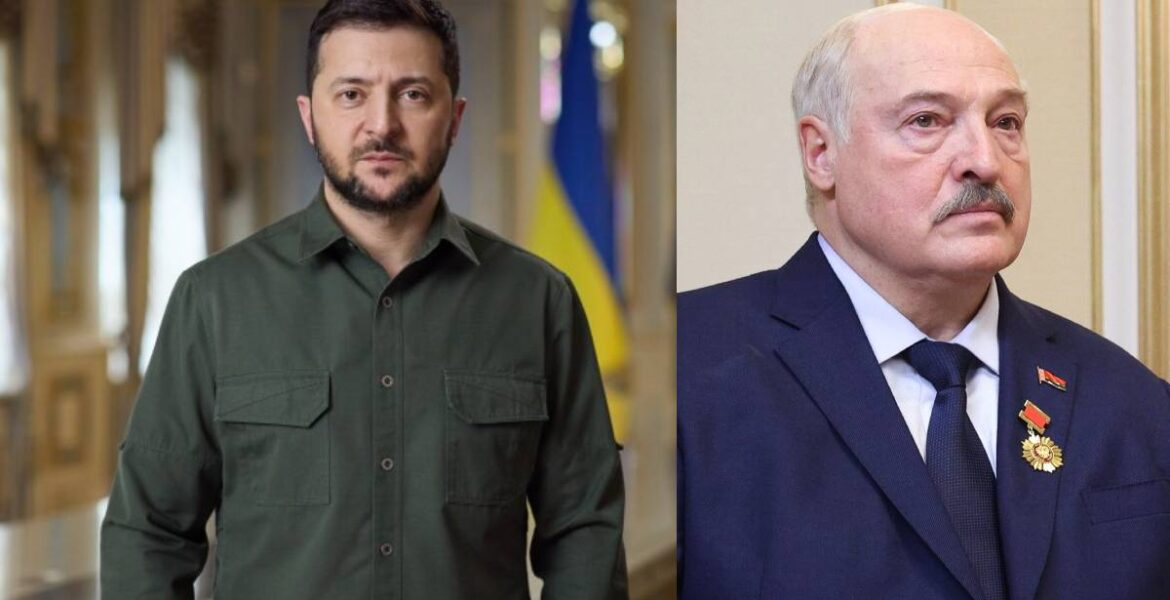 Ukrainas president Vladimir Zelensky och Vitrysslands president Alexander Lukasjenko