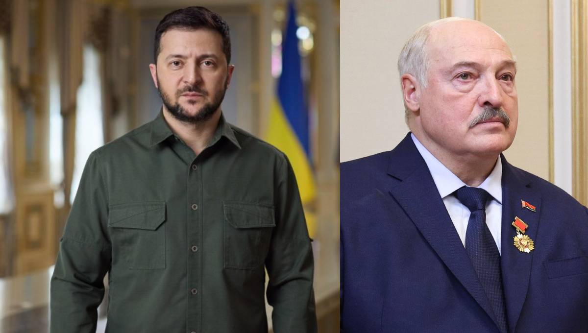 Ukrainas president Vladimir Zelensky och Vitrysslands president Alexander Lukasjenko