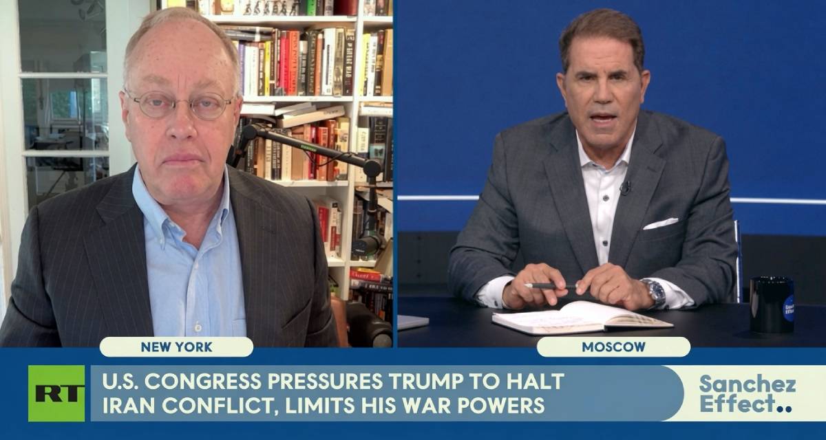 Rick Sanchez på RT intervjuar den amerikanska journalisten Chris Hedges