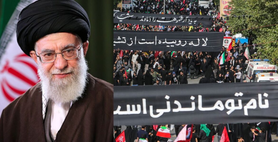Huge crowds gather outside the Imam Khomeini Grand Mosalla in Tehran. Iran begins a dayslong funeral for the late Ayatollah Ali Khamenei on July 4, 2026