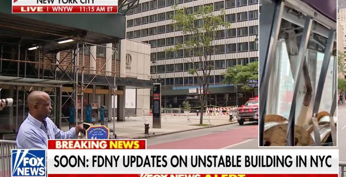 High-rise building in Manhattan falling apart