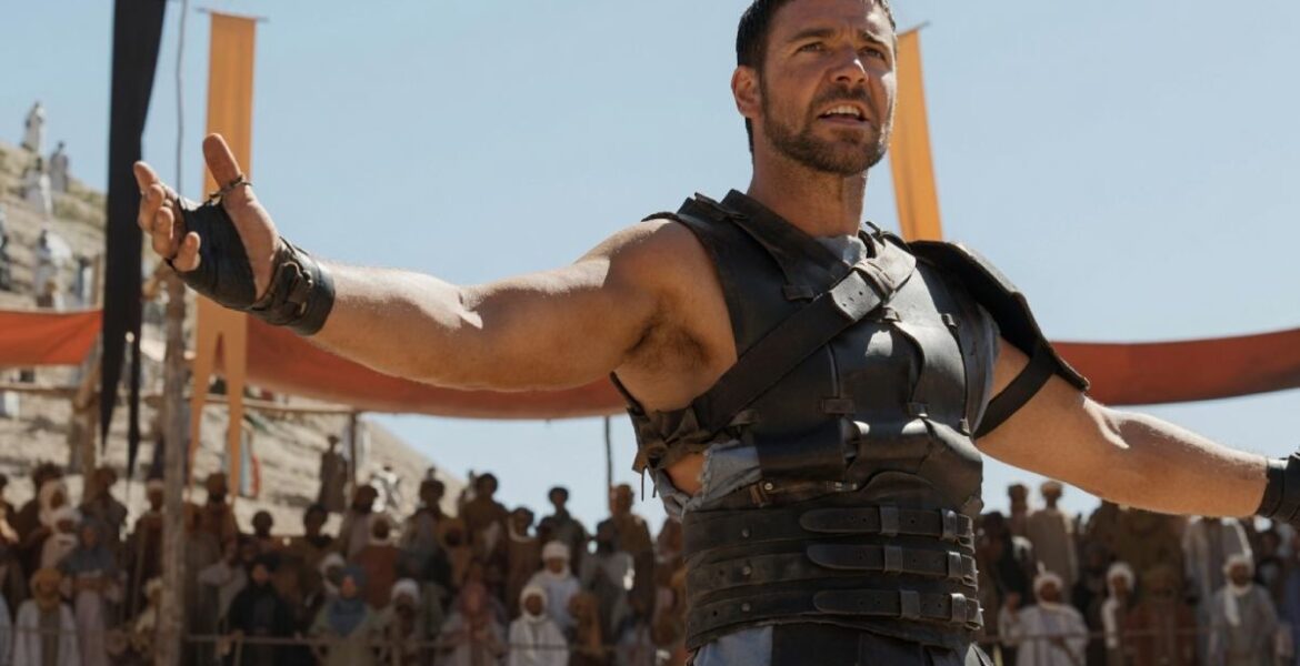 En scen från filmen Gladiator med Russel Crowe i huvudrollen, 2000