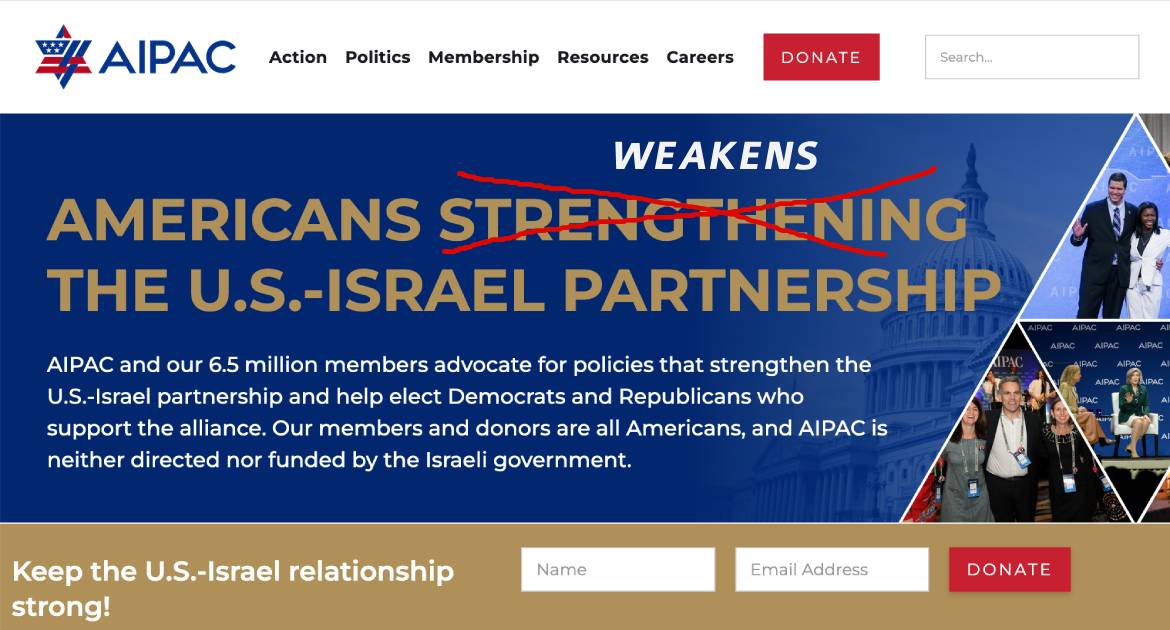 AIPAC:s hemsida