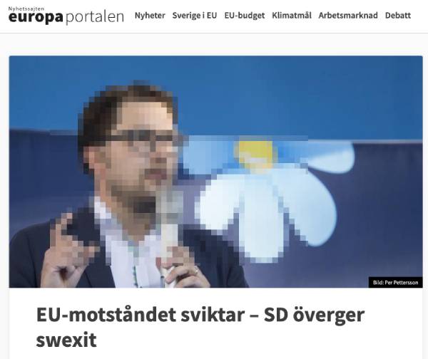 EU-motståndet sviktar – SD överger swexit